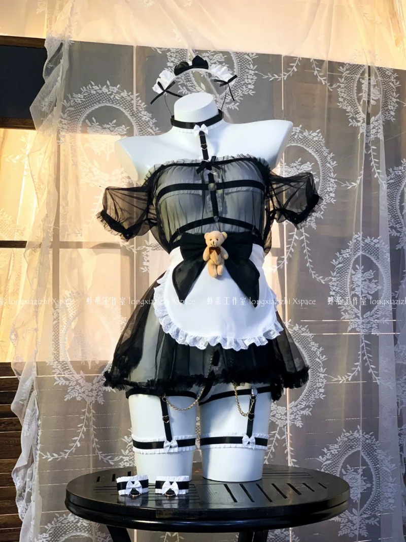 Fragrant Black Bear Maid Outfit Lingerie