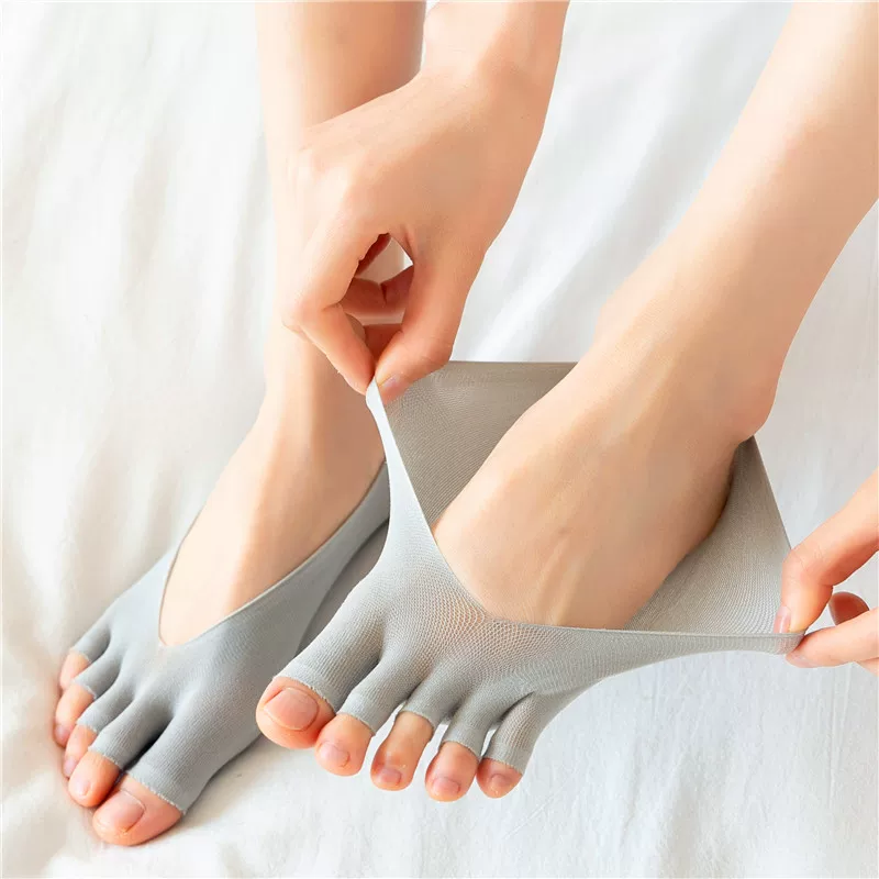 Women's five-toe socks, thin boat socks, shallow cut, summer ultra-thin split toe socks, summer stockings, five-toe invisible socks